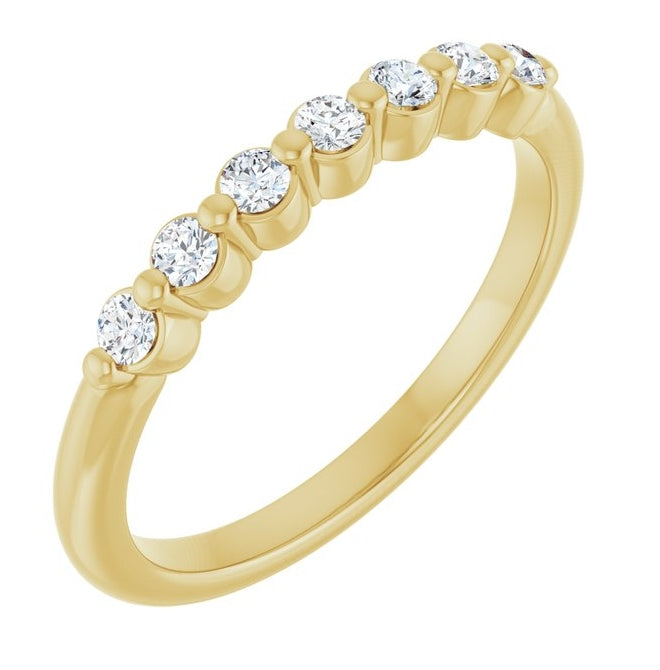 14K Yellow Or White Gold Round 2 Mm Polished 1/5 Lab-Grown Diamond Anniversary Band