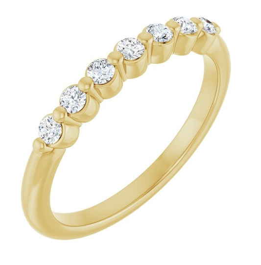 14K Yellow Or White Gold Round 2 Mm Polished 1/5 Lab-Grown Diamond Anniversary Band
