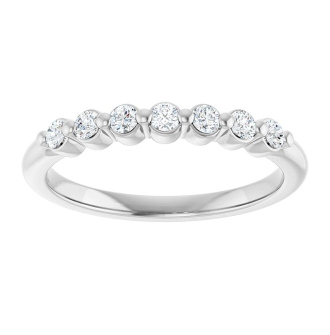 14K Yellow Or White Gold Round 2 Mm Polished 1/5 Lab-Grown Diamond Anniversary Band