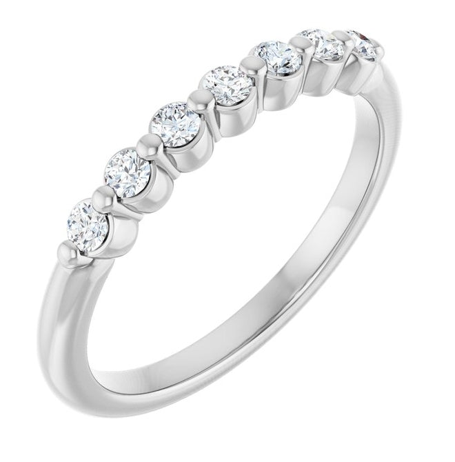 14K Yellow Or White Gold Round 2 Mm Polished 1/5 Lab-Grown Diamond Anniversary Band