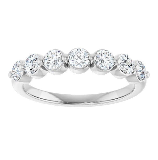 14K Yellow Or White Gold Round 3 Mm Polished 5/8 Lab-Grown Diamond Anniversary Band