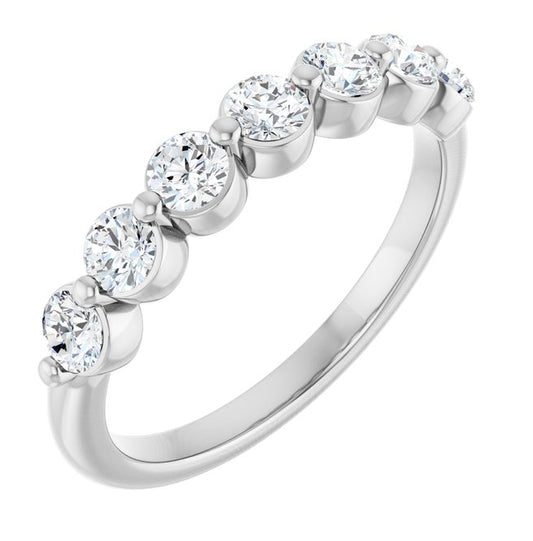 14K Yellow Or White Gold Round 3 Mm Polished 5/8 Lab-Grown Diamond Anniversary Band