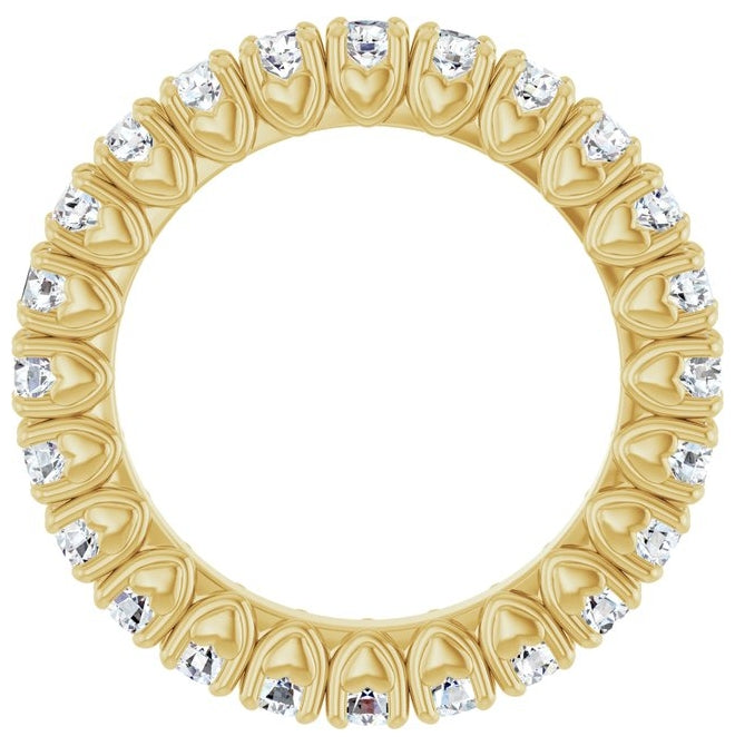 14K White Gold Round Si2-Si3, G-H Polished Natural Diamond Eternity Band