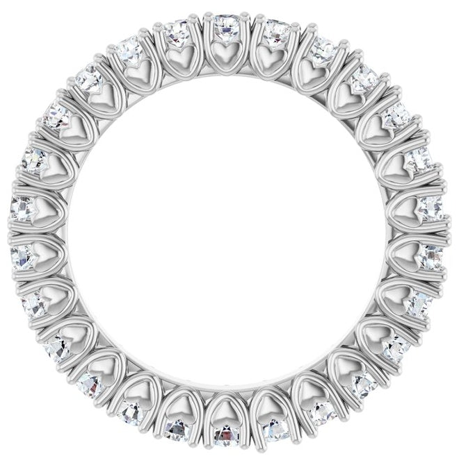 14K Yellow Or White Gold Round 2.5 Mm Vs, F+ Polished Lab-Grown Diamond Eternity Band