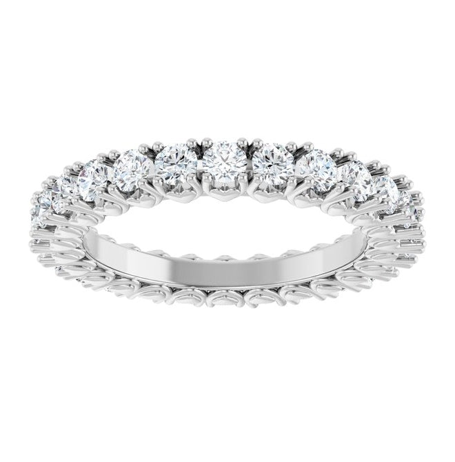 14K Yellow Or White Gold Round 2.5 Mm Vs, F+ Polished Lab-Grown Diamond Eternity Band