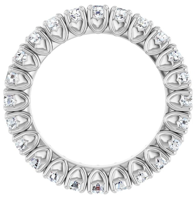 14K Yellow Or White Gold Round 2.5 Mm Vs, F+ Polished Lab-Grown Diamond Eternity Band