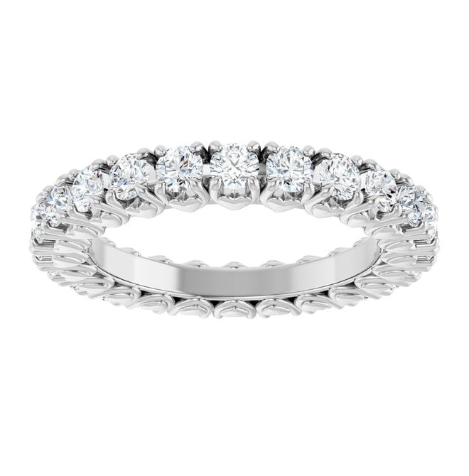 14K Yellow Or White Gold Round 2.5 Mm Vs, F+ Polished Lab-Grown Diamond Eternity Band
