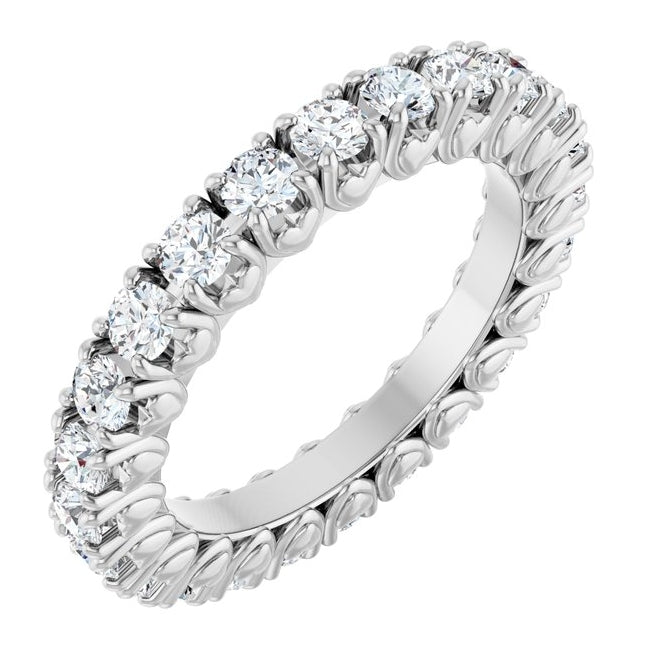 14K Yellow Or White Gold Round 2.5 Mm Vs, F+ Polished Lab-Grown Diamond Eternity Band