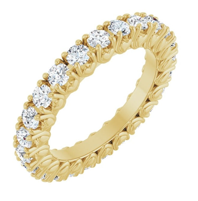 14K Yellow Or White Gold Round 2.5 Mm Vs, F+ Polished Lab-Grown Diamond Eternity Band