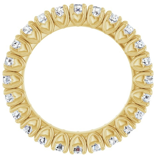 14K Yellow Or White Gold Round 2.5 Mm Vs, F+ Polished Lab-Grown Diamond Eternity Band