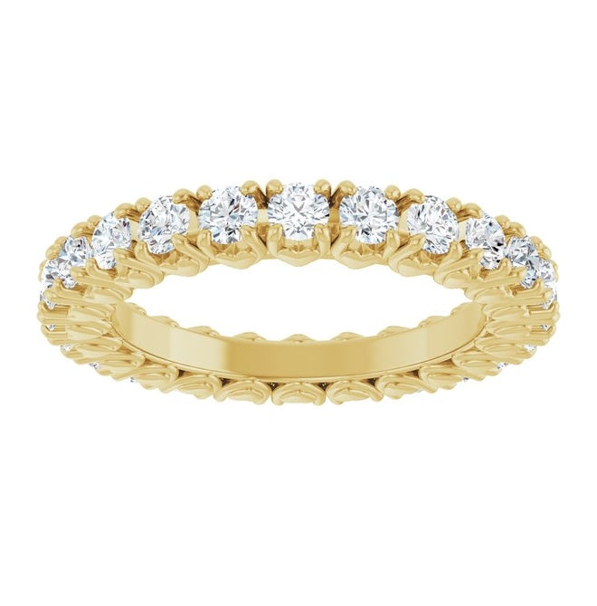 14K Yellow Or White Gold Round 2.5 Mm Vs, F+ Polished Lab-Grown Diamond Eternity Band