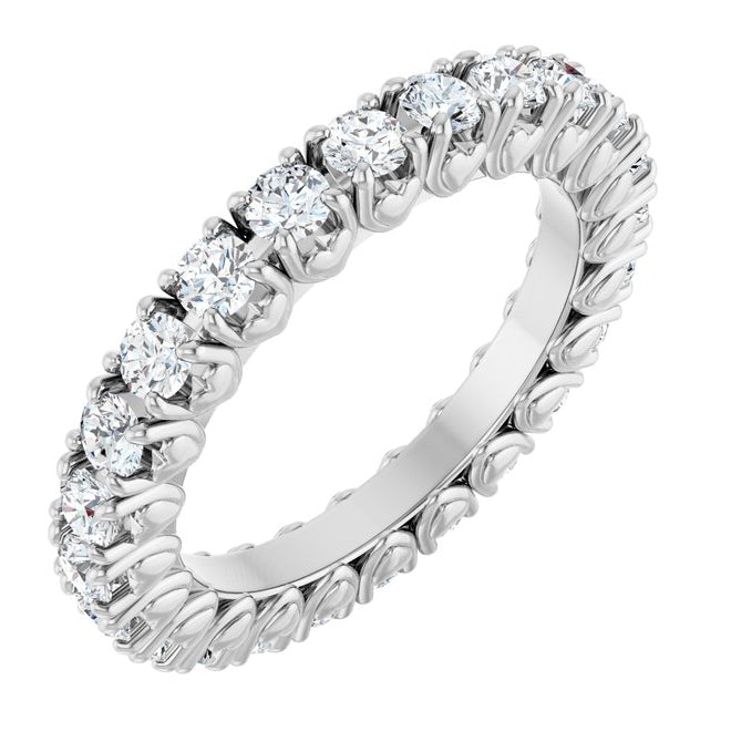 14K Yellow Or White Gold Round 2.5 Mm Vs, F+ Polished Lab-Grown Diamond Eternity Band