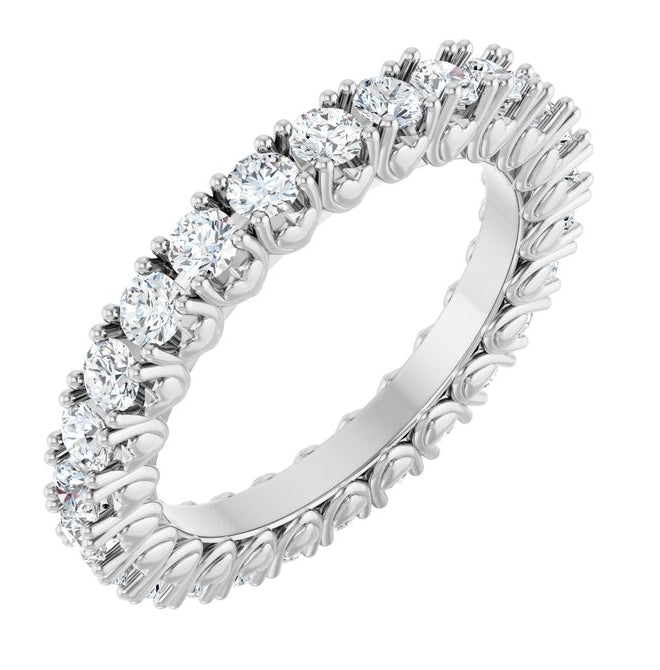14K Yellow Or White Gold Round 2.5 Mm Vs, F+ Polished Lab-Grown Diamond Eternity Band