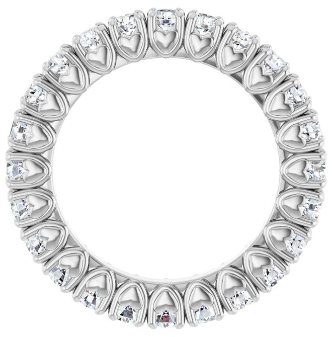 14K Yellow Or White Gold Round 2.5 Mm Vs, F+ Polished Lab-Grown Diamond Eternity Band
