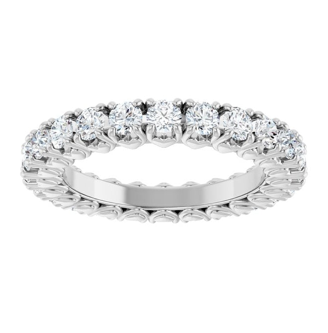 14K Yellow Or White Gold Round 2.5 Mm Vs, F+ Polished Lab-Grown Diamond Eternity Band
