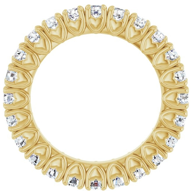 14K Yellow Or White Gold Round 2.5 Mm Vs, F+ Polished Lab-Grown Diamond Eternity Band