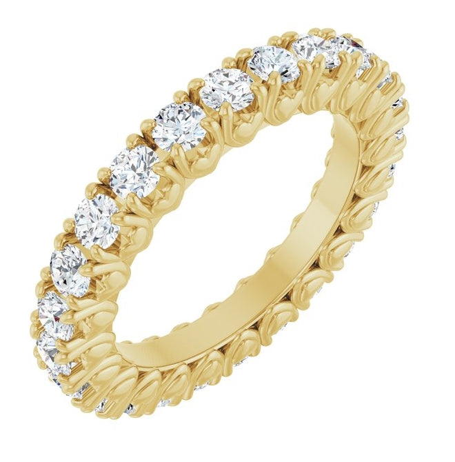 14K Yellow Or White Gold Round 2.5 Mm Vs, F+ Polished Lab-Grown Diamond Eternity Band