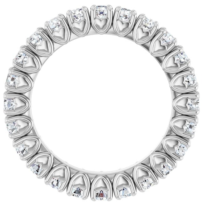 14K Yellow Or White Gold Round 2.5 Mm Vs, F+ Polished Lab-Grown Diamond Eternity Band