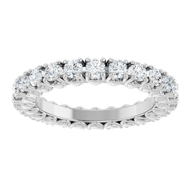 14K Yellow Or White Gold Round 2.5 Mm Vs, F+ Polished Lab-Grown Diamond Eternity Band