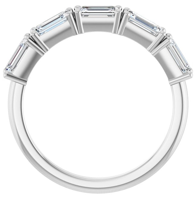 14K Yellow Or White Gold Emerald 5 X 3 Mm Polished 1 3/4 Ctw Lab-Grown Diamond Anniversary Band