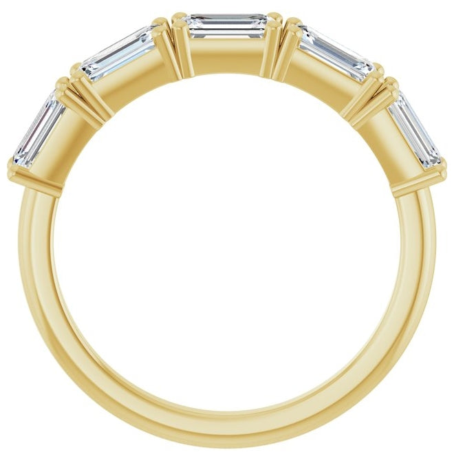 14K Yellow Or White Gold Emerald 5 X 3 Mm Polished 1 3/4 Ctw Lab-Grown Diamond Anniversary Band