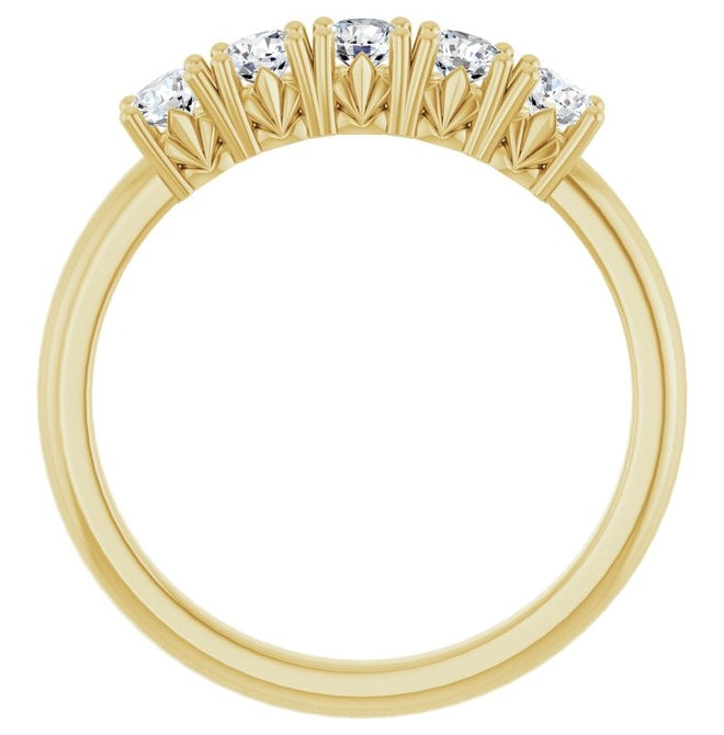 14K Yellow Or White Gold Round 3 Mm Polished 1/2 Ctw Lab-Grown Diamond Anniversary Band