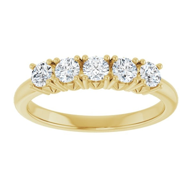 14K Yellow Or White Gold Round 3 Mm Polished 1/2 Ctw Lab-Grown Diamond Anniversary Band