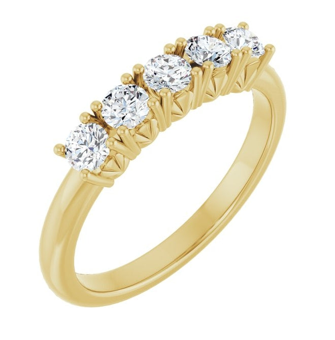 14K Yellow Or White Gold Round 3 Mm Polished 1/2 Ctw Lab-Grown Diamond Anniversary Band