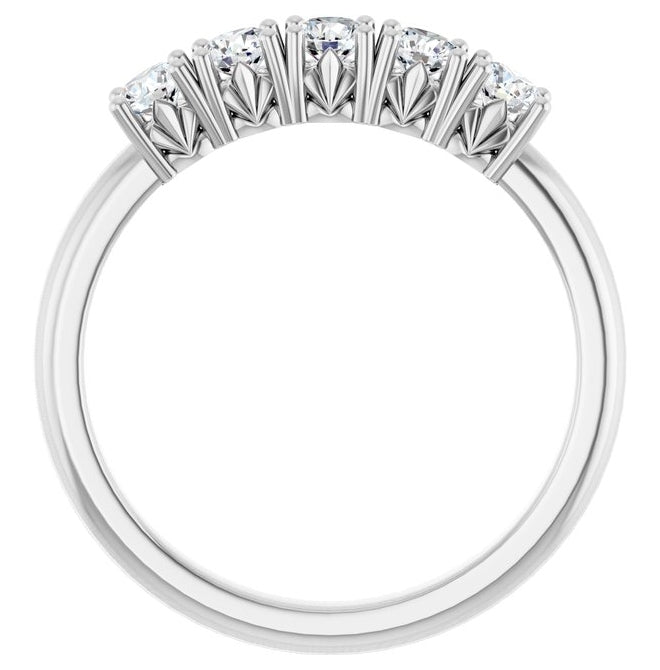 14K Yellow Or White Gold Round 3 Mm Polished 1/2 Ctw Lab-Grown Diamond Anniversary Band