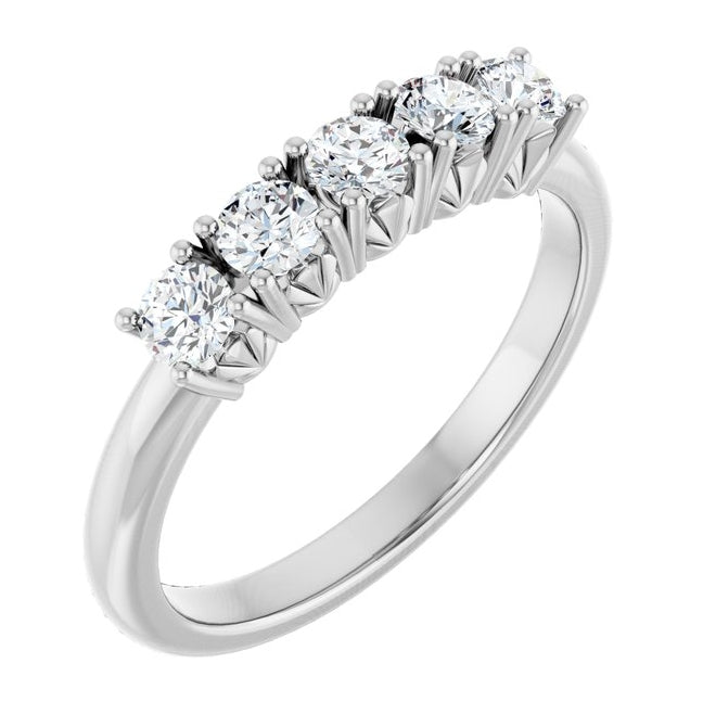 14K Yellow Or White Gold Round 3 Mm Polished 1/2 Ctw Lab-Grown Diamond Anniversary Band