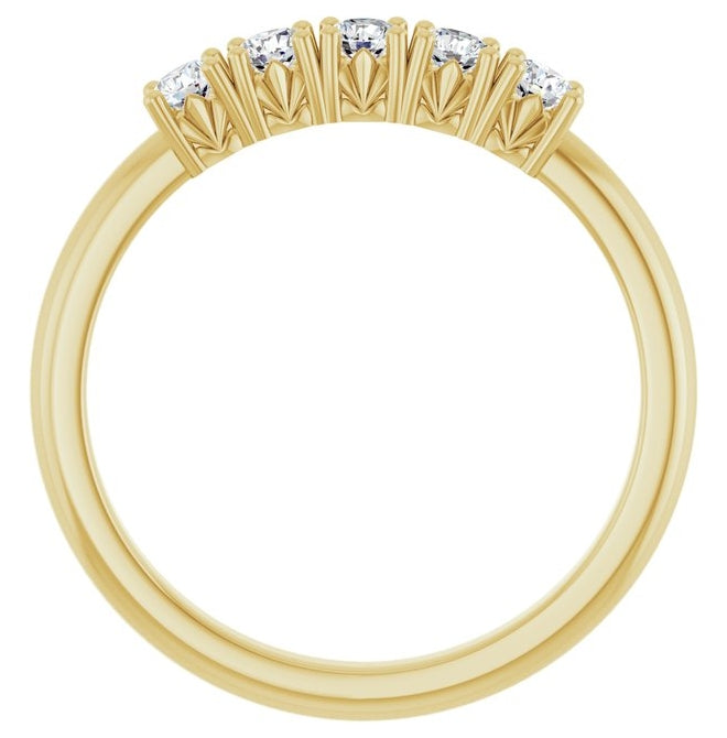 14K Yellow Or White Gold Round 2.5 Mm Polished 1/3 Ctw Lab-Grown Diamond Anniversary Band