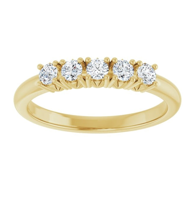 14K Yellow Or White Gold Round 2.5 Mm Polished 1/3 Ctw Lab-Grown Diamond Anniversary Band