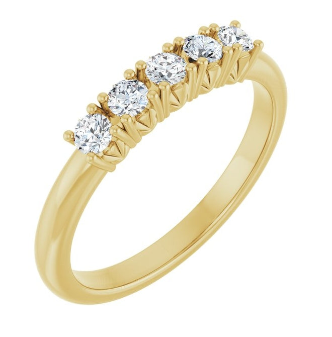 14K Yellow Or White Gold Round 2.5 Mm Polished 1/3 Ctw Lab-Grown Diamond Anniversary Band