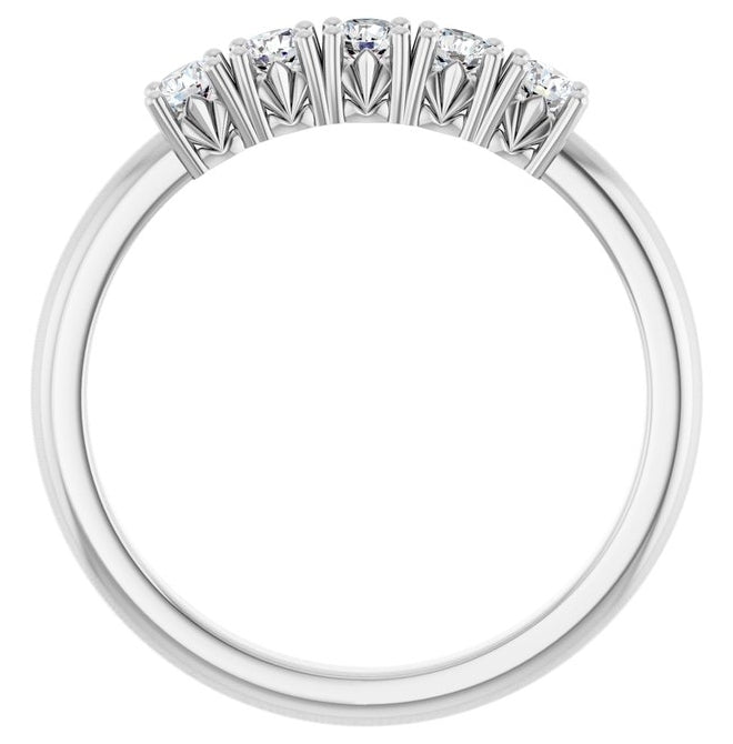 14K Yellow Or White Gold Round 2.5 Mm Polished 1/3 Ctw Lab-Grown Diamond Anniversary Band