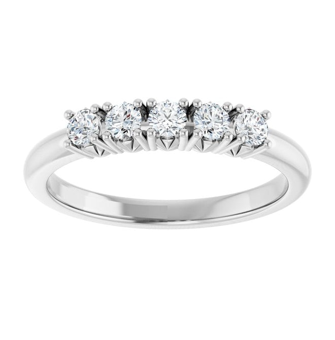 14K Yellow Or White Gold Round 2.5 Mm Polished 1/3 Ctw Lab-Grown Diamond Anniversary Band