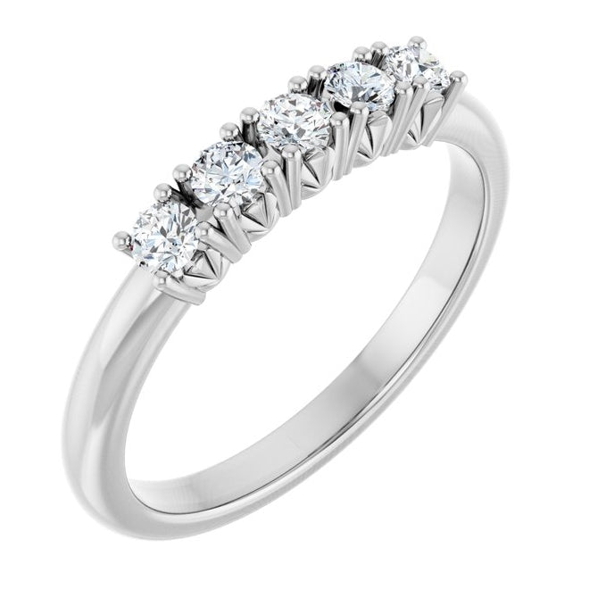 14K Yellow Or White Gold Round 2.5 Mm Polished 1/3 Ctw Lab-Grown Diamond Anniversary Band