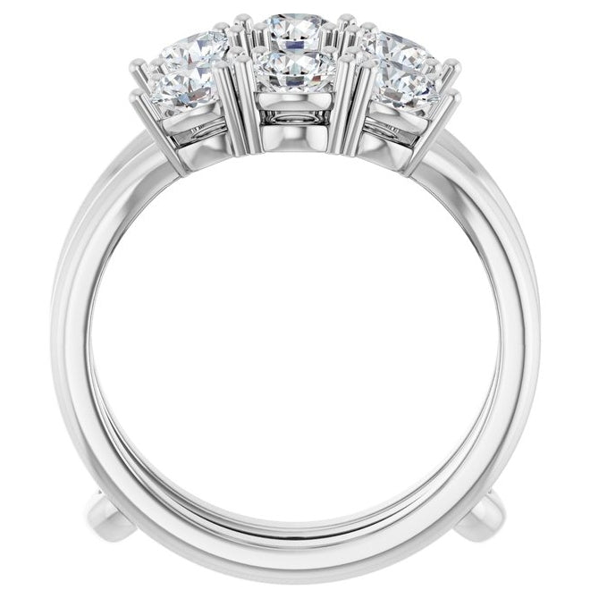 14K Yellow Or White Gold Round 4.1 Mm Polished 1 1/2 Ctw Lab-Grown Diamond Ring Guard