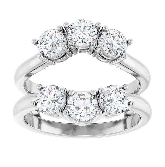 14K Yellow Or White Gold Round 4.1 Mm Polished 1 1/2 Ctw Lab-Grown Diamond Ring Guard