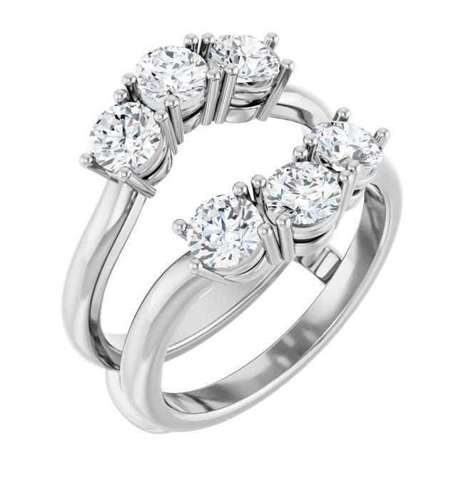 14K Yellow Or White Gold Round 4.1 Mm Polished 1 1/2 Ctw Lab-Grown Diamond Ring Guard