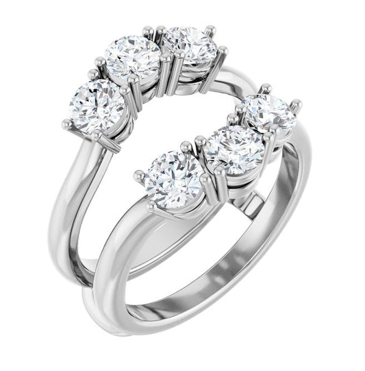 14K Yellow Or White Gold Round 4.1 Mm Polished 1 1/2 Ctw Lab-Grown Diamond Ring Guard