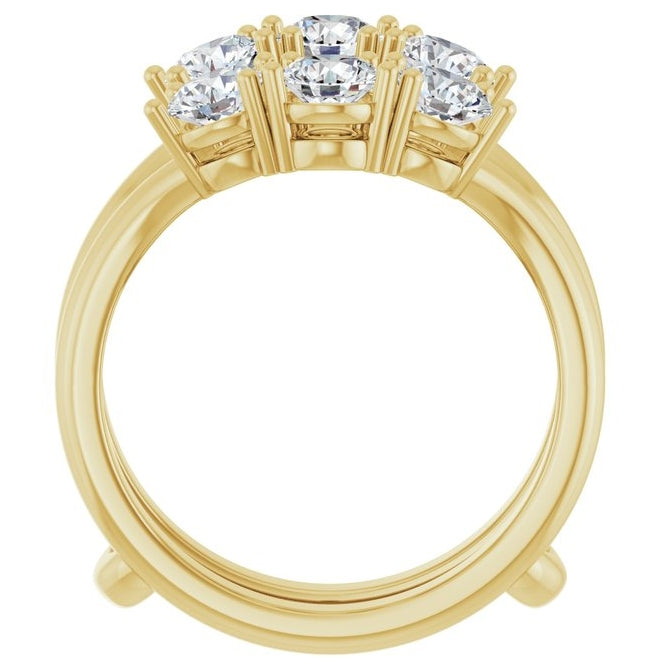 14K Yellow Or White Gold Round 4.1 Mm Polished 1 1/2 Ctw Lab-Grown Diamond Ring Guard