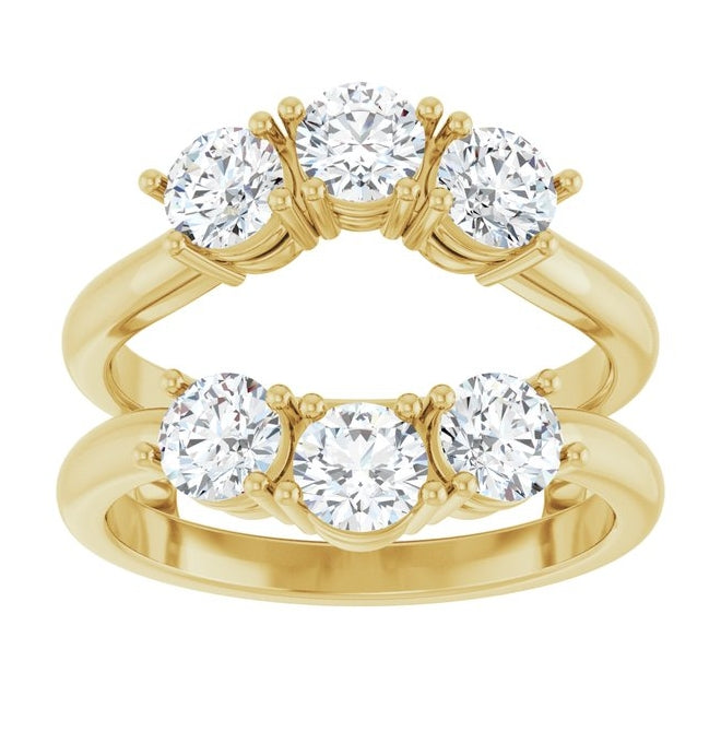 14K Yellow Or White Gold Round 4.1 Mm Polished 1 1/2 Ctw Lab-Grown Diamond Ring Guard