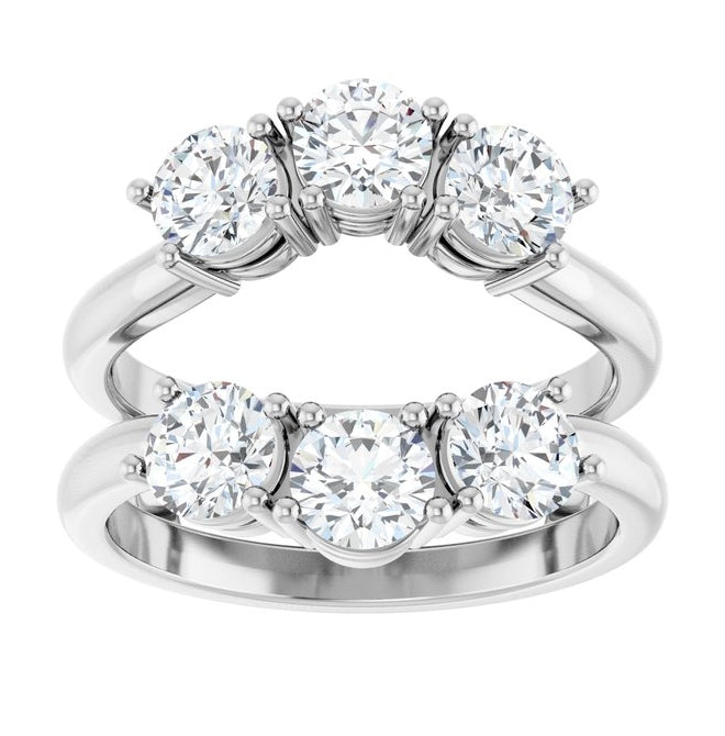14K Yellow Or White Gold Round 4.4 Mm Polished 2 Ctw Lab-Grown Diamond Ring Guard