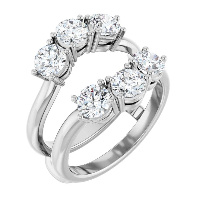 14K Yellow Or White Gold Round 4.4 Mm Polished 2 Ctw Lab-Grown Diamond Ring Guard