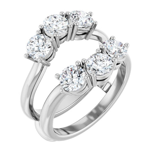 14K Yellow Or White Gold Round 4.4 Mm Polished 2 Ctw Lab-Grown Diamond Ring Guard