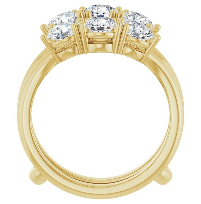 14K Yellow Or White Gold Round 4.4 Mm Polished 2 Ctw Lab-Grown Diamond Ring Guard