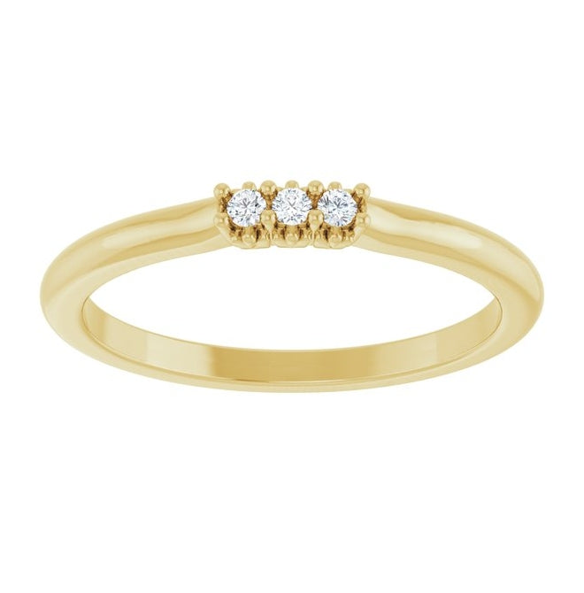 14K Yellow Or White Gold Round 2.5 Mm Polished 1/5 Ctw Natural Diamond Anniversary Band Size 7