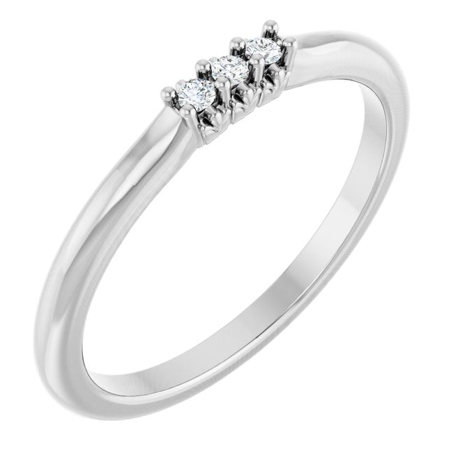 14K Yellow Or White Gold Round 2.5 Mm Polished 1/5 Ctw Natural Diamond Anniversary Band Size 7