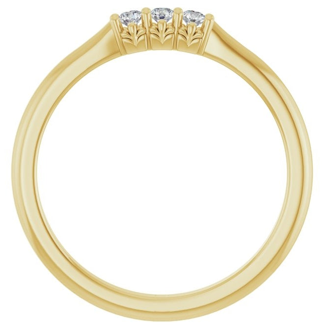 14K Yellow Or White Gold Round 2 Mm Polished .08 Ctw Lab-Grown Diamond Anniversary Band Size 7