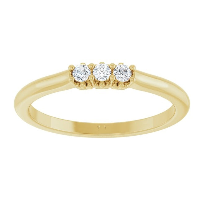 14K Yellow Or White Gold Round 2 Mm Polished .08 Ctw Natural Diamond Anniversary Band Size 7